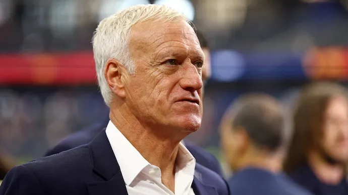 Didier Deschamps reacts to France defeat against Spain